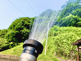 水やりをしている様子のイメージ写真です